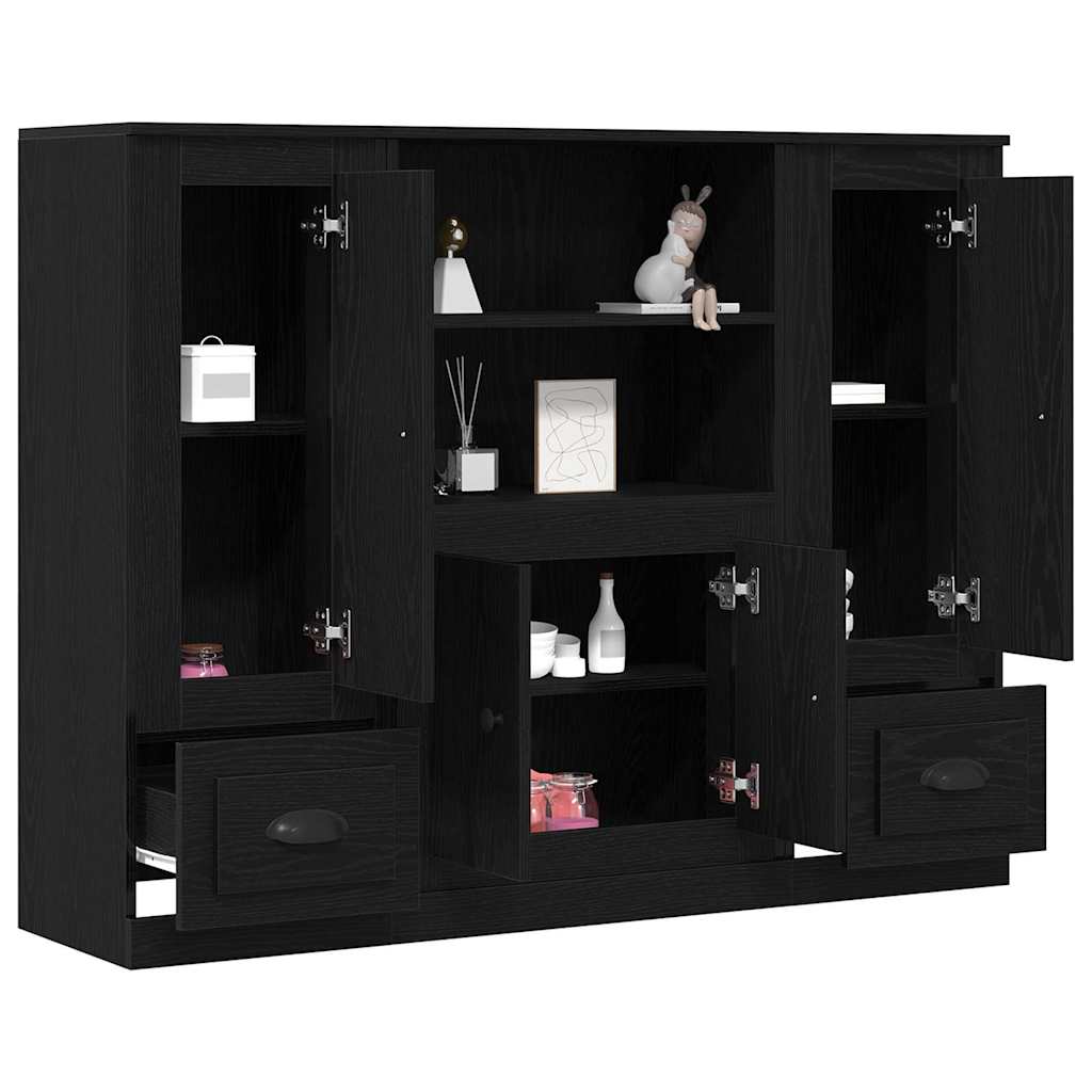 Highboard Schwarze Eiche 132x35,5x103,5 cm Ingenieurholz
